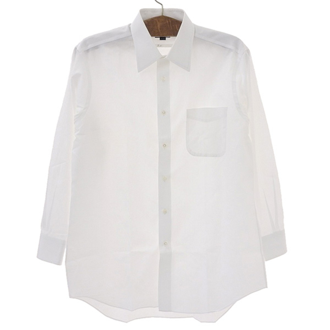 ランバン LANVIN コットン シンプル 長袖 Yシャツ メンズ ホワイト 白 size41-80 Y01275