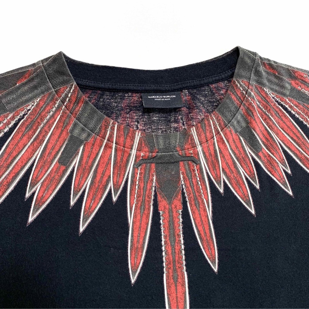 MARCELO BURLON マルセロバーロン WINGS T-SHIRT ウイングレインボープリント半袖tシャツ ホワイト