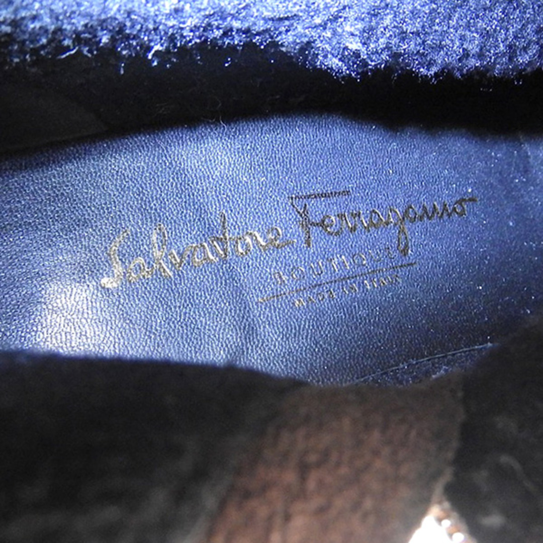 Ferragamo(フェラガモ)の美品 フェラガモ Salvatore Ferragamo ガンチーニ レザー ロングブーツ サイドジップ レディース ブラウン 茶 size6 D Y01411 レディースの靴/シューズ(ブーツ)の商品写真