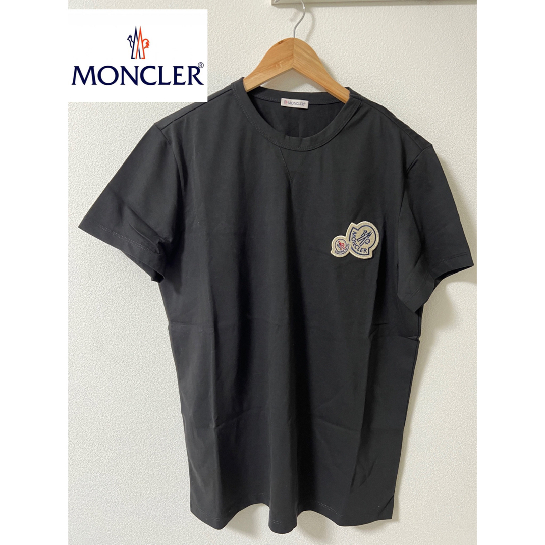 【正規品】MONCLER  モンクレールTシャツ 黒色　Lサイズ