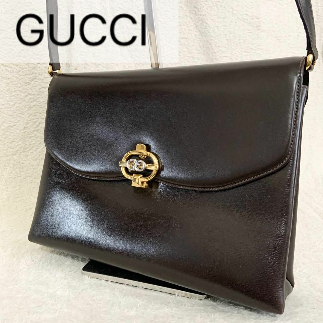 Gucci   GUCCI グッチ ショルダーバッグ レザー GG金具 ゴールド金具