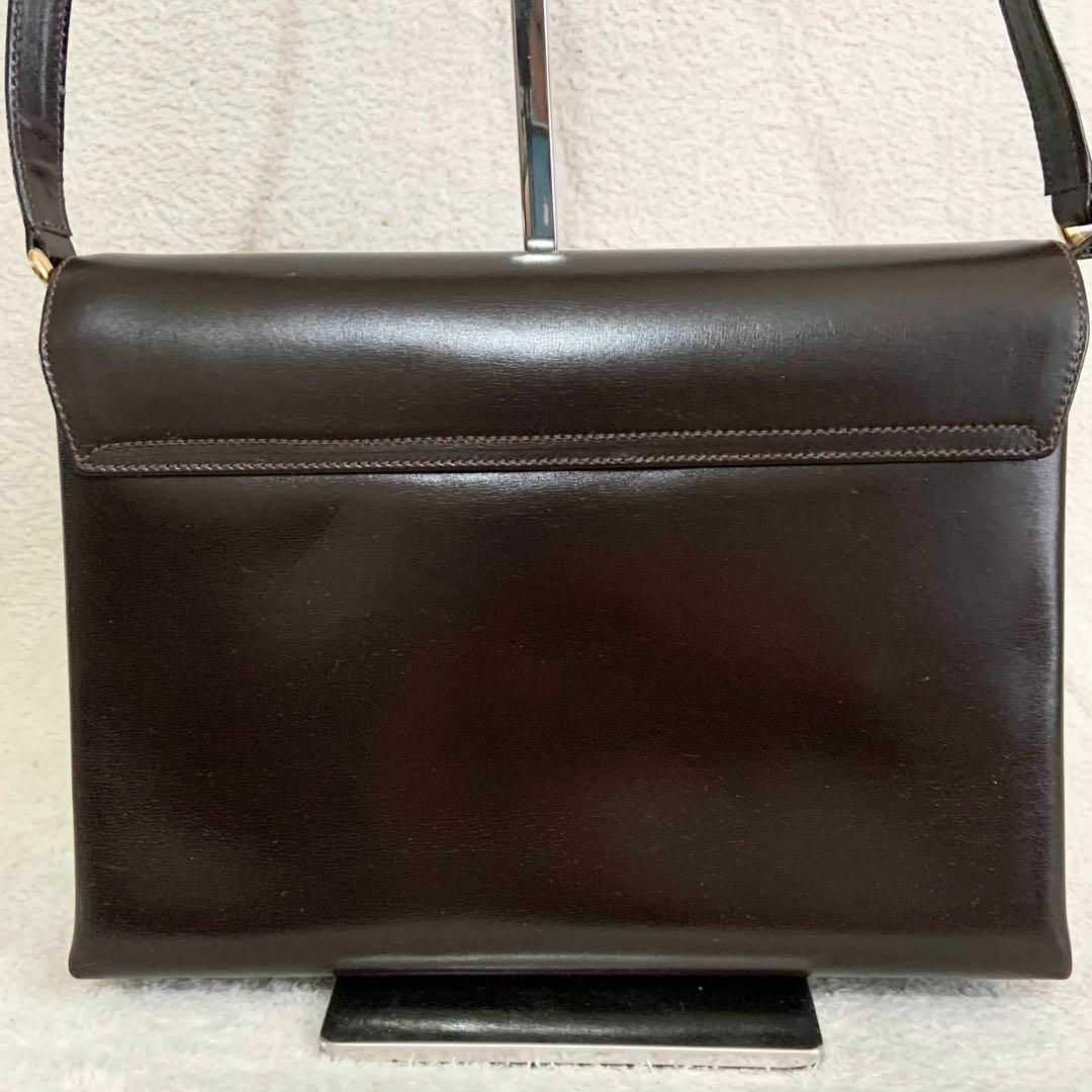GUCCI グッチ ショルダーバッグ レザー GG金具 ゴールド金具 ブラウン