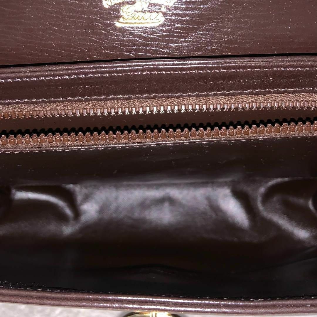 GUCCI グッチ ショルダーバッグ レザー GG金具 ゴールド金具 ブラウン
