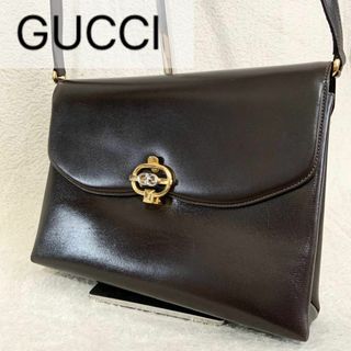 Gucci - GUCCI グッチ ショルダーバッグ レザー GG金具 ゴールド金具