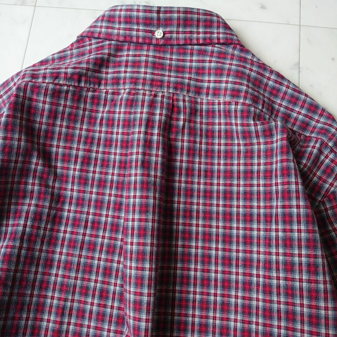 ラルフローレン インド製 マドラスチェック ポニー刺繡 長袖 ボタンダウンシャツ 8