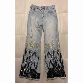 希少 KATHARINE HAMNETT スパンコール フレアパンツ 80s-eastgate.mk