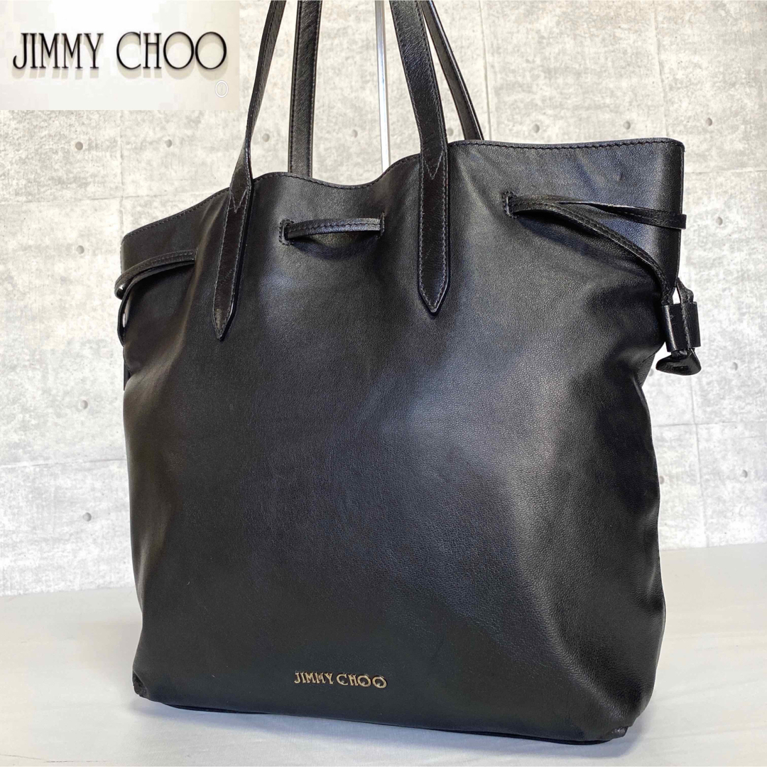 【極美品】JIMMY CHOO BARRA/S RED 2WAY巾着トートバッグ