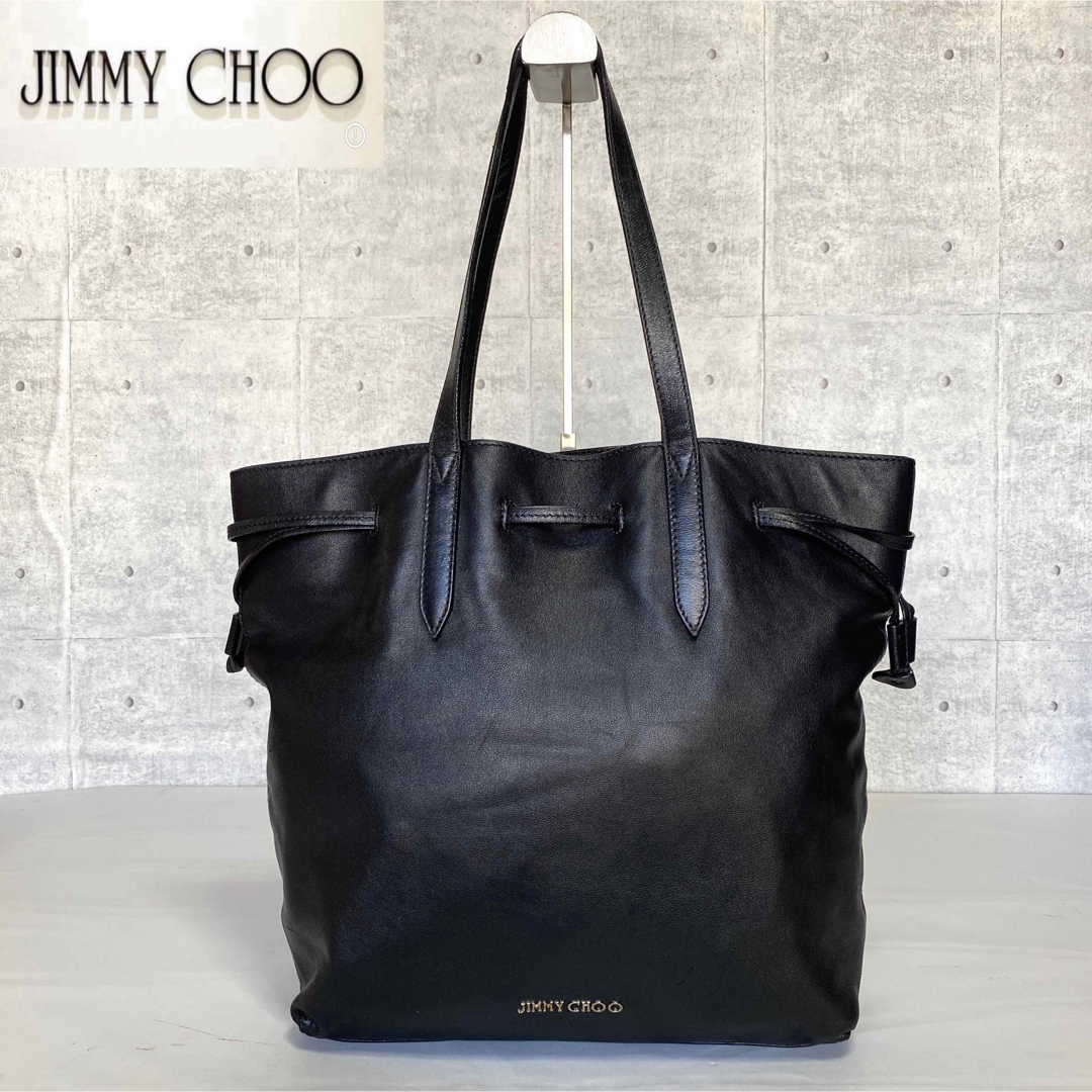 【極美品】JIMMY CHOO BARRA/S RED 2WAY巾着トートバッグ