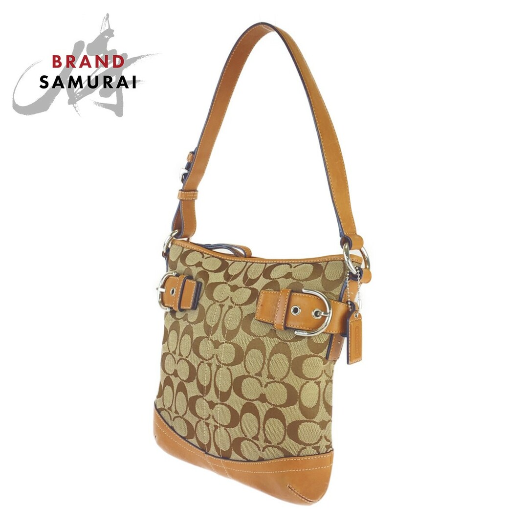 COACHベージュショルダーバッグ シグネチャー 3574