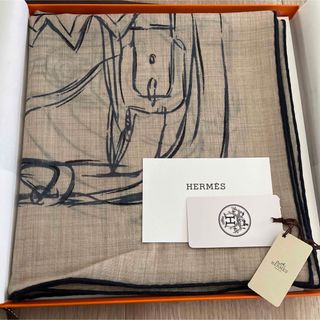 ☆新品未使用☆HERMES カシミヤ100%  カレ　ショール　スカーフ