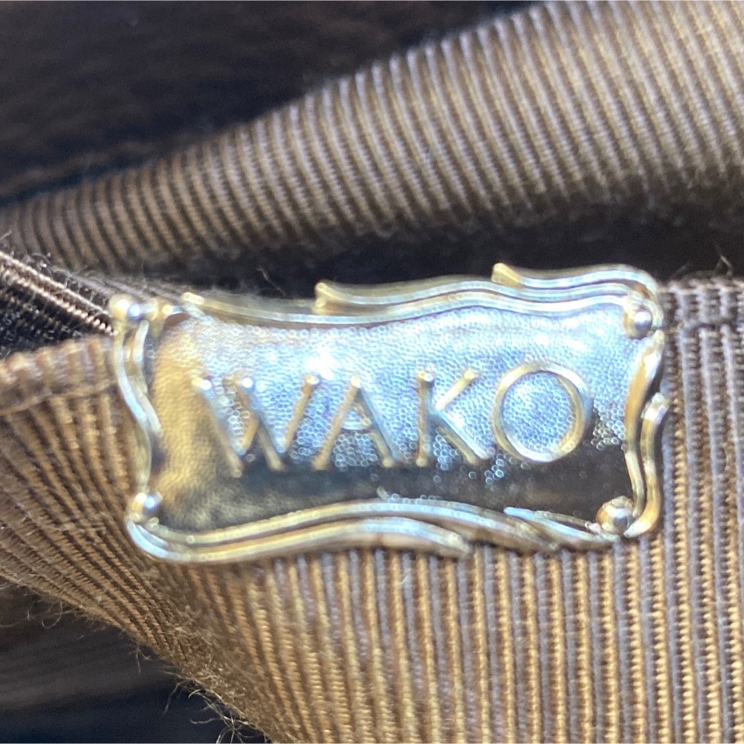 【極美品】WAKO 銀座和光 シボ革 ブラウン ゴールド金具 A4ビジネスバッグ
