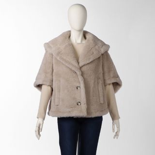 マックスマーラ(Max Mara)のマックスマーラ MAX MARA ケープジャケット CAMBUSA テディベア アイコン ファー アウター TEDDY 2023年秋冬新作 2347360137 0020 CASCIA(ポンチョ)