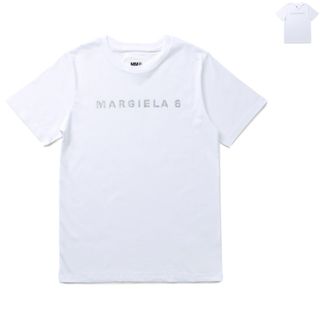 エムエムシックス(MM6)のエム エム シックス メゾン マルジェラ MM6 MAISON MARGIELA 【大人もOK】キッズ Tシャツ オーバーサイズ 半袖 ロゴ ラインストーン ロング丈 ショートスリーブシャツ 2023年秋冬新作 M60410 MM040 (Tシャツ/カットソー)