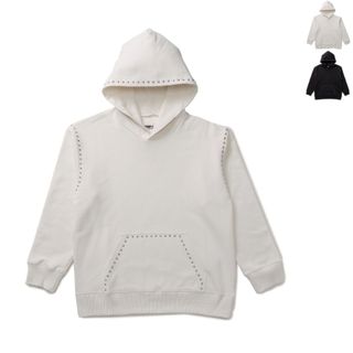 エムエムシックス(MM6)のエム エム シックス メゾン マルジェラ MM6 MAISON MARGIELA 【大人もOK】キッズ パーカー オーバーサイズ プルオーバー スタッズ フーディ 2023年秋冬新作 M60468 MM007 (Tシャツ/カットソー)