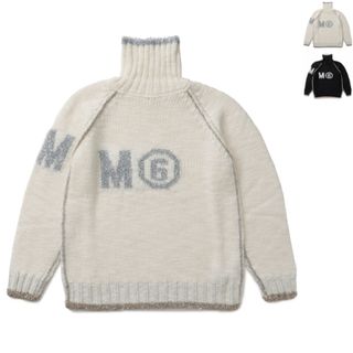 エムエムシックス(MM6)のエム エム シックス メゾン マルジェラ MM6 MAISON MARGIELA 【大人もOK】キッズ ニット プルオーバー メタリックスレッド ハイネックセーター 2023年秋冬新作 M60478 MM01H (ニット)