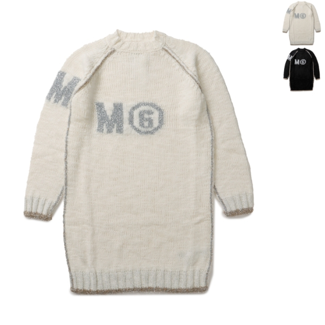 エム エム シックス メゾン マルジェラ MM6 MAISON MARGIELA 【大人もOK】キッズ ニットワンピース プルオーバー メタリックスレッド ハイネックセーター 2023年秋冬新作 M60479 MM01H