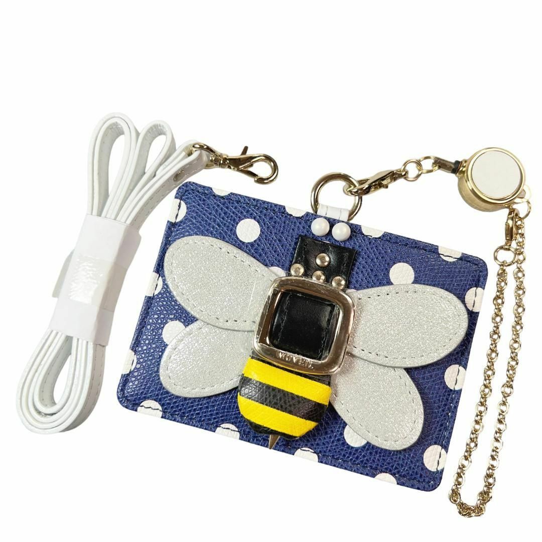 MUVEIL - ♀【新品】ミュベール 2WAYパスケース リール付き 紺 定期