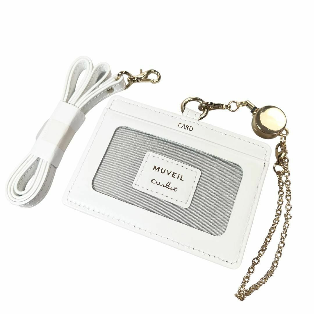 MUVEIL - ♀【新品】ミュベール 2WAYパスケース リール付き 紺 定期
