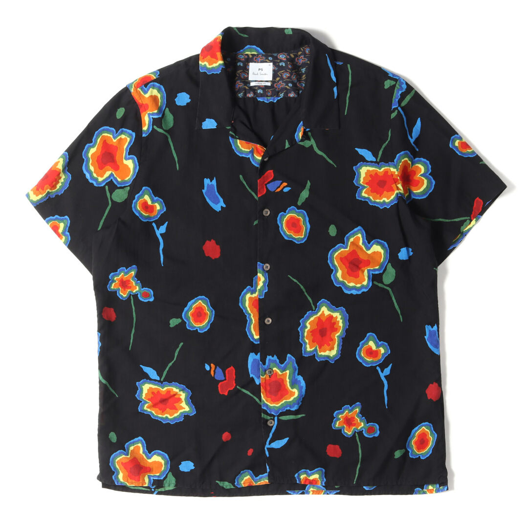 Paul Smith ポールスミス シャツ サイズ:M 風景画 グラフィック オープンカラー 半袖 シャツ HAROLDS LANDSCAPE PRINT SHORT SLEEVES SHIRT 19SS 開襟 インクジェットプリント PS ホワイト マルチカラー 日本製 トップス カジュアルシャツ  【メンズ】