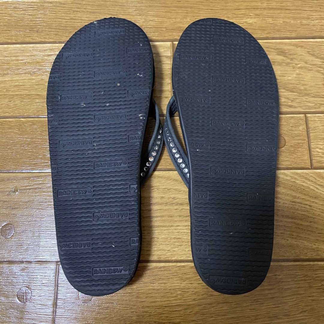 RAINBOW SANDALS スワロフスキークリスタル ブラック レディース 2