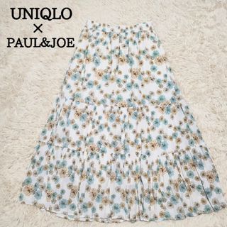 ユニクロ(UNIQLO)のUNIQLO×PAUL＆JOE　ティアードスカート　フレアスカート　花柄　総柄(ロングスカート)