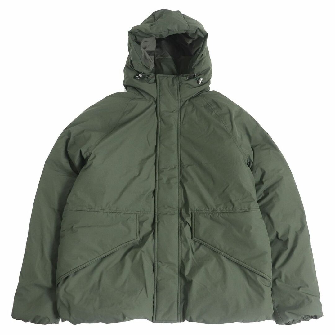 91cm袖丈極美品□PYRENEX/ピレネックス HMS068 ユナイテッドアローズ別注 COVERT MINI RIPSTOP UA フーデッド WZIP ダウンジャケット カーキ S 正規