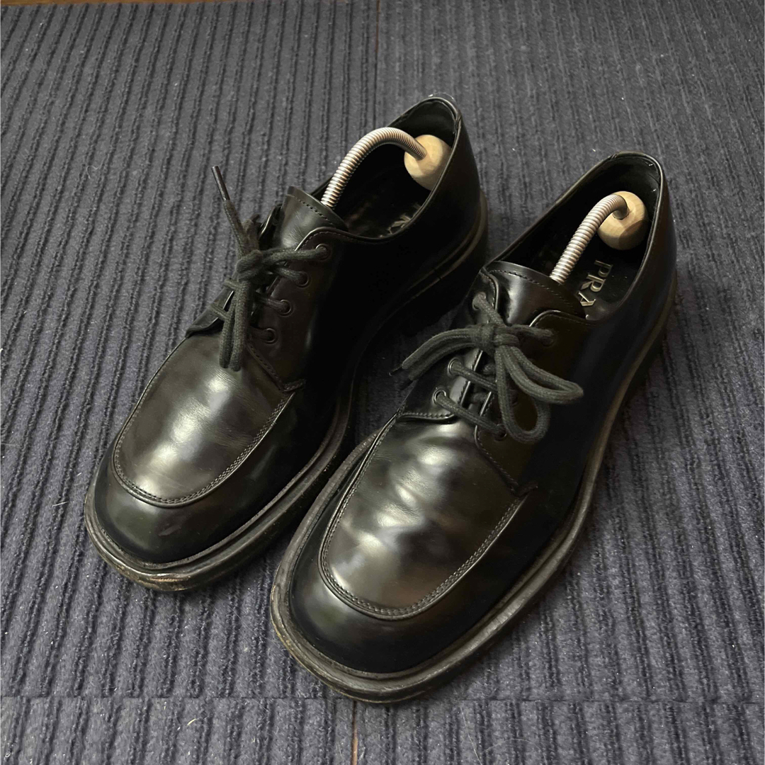 PRADA  19AW  Square toe  leather shoes