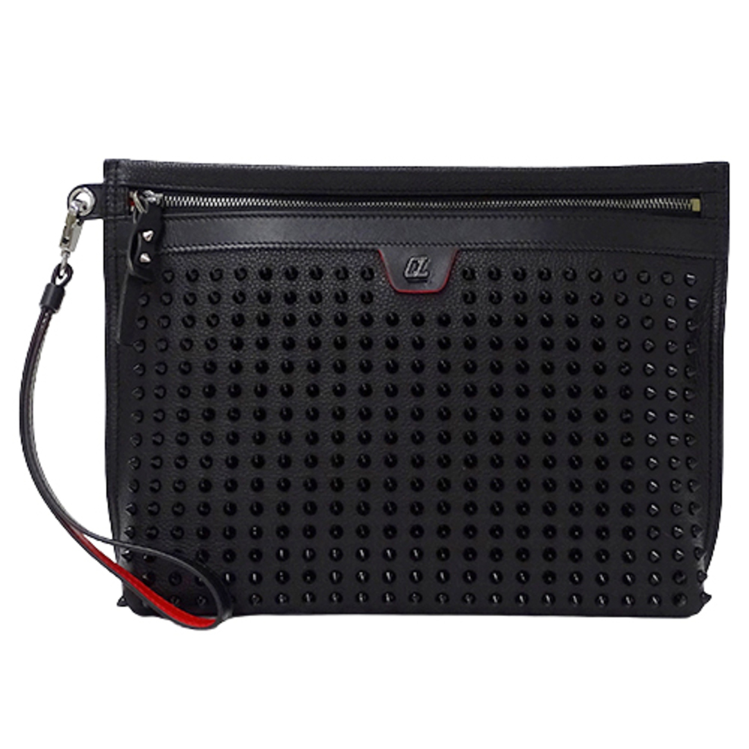 クリスチャンルブタン Christian Louboutin バッグ メンズ ブランド クラッチバッグ セカンドバッグ レザー CITY POUCH  ブラック 1225143 スパイク スタッズ 黒 おしゃれ 大人 おでかけ 個性 【冬セール開催中】