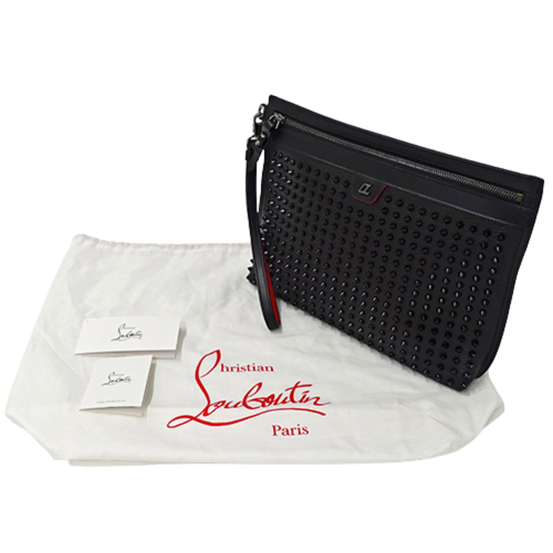 クリスチャンルブタン Christian Louboutin バッグ メンズ ブランド クラッチバッグ セカンドバッグ レザー CITY POUCH ブラック 1225143 スパイク スタッズ 黒 おしゃれ 大人 おでかけ 個性