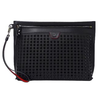 クリスチャンルブタン(Christian Louboutin)のクリスチャンルブタン Christian Louboutin バッグ メンズ ブランド クラッチバッグ セカンドバッグ レザー CITY POUCH ブラック 1225143 スパイク スタッズ 黒 おしゃれ 大人 おでかけ 個性 【中古】(セカンドバッグ/クラッチバッグ)