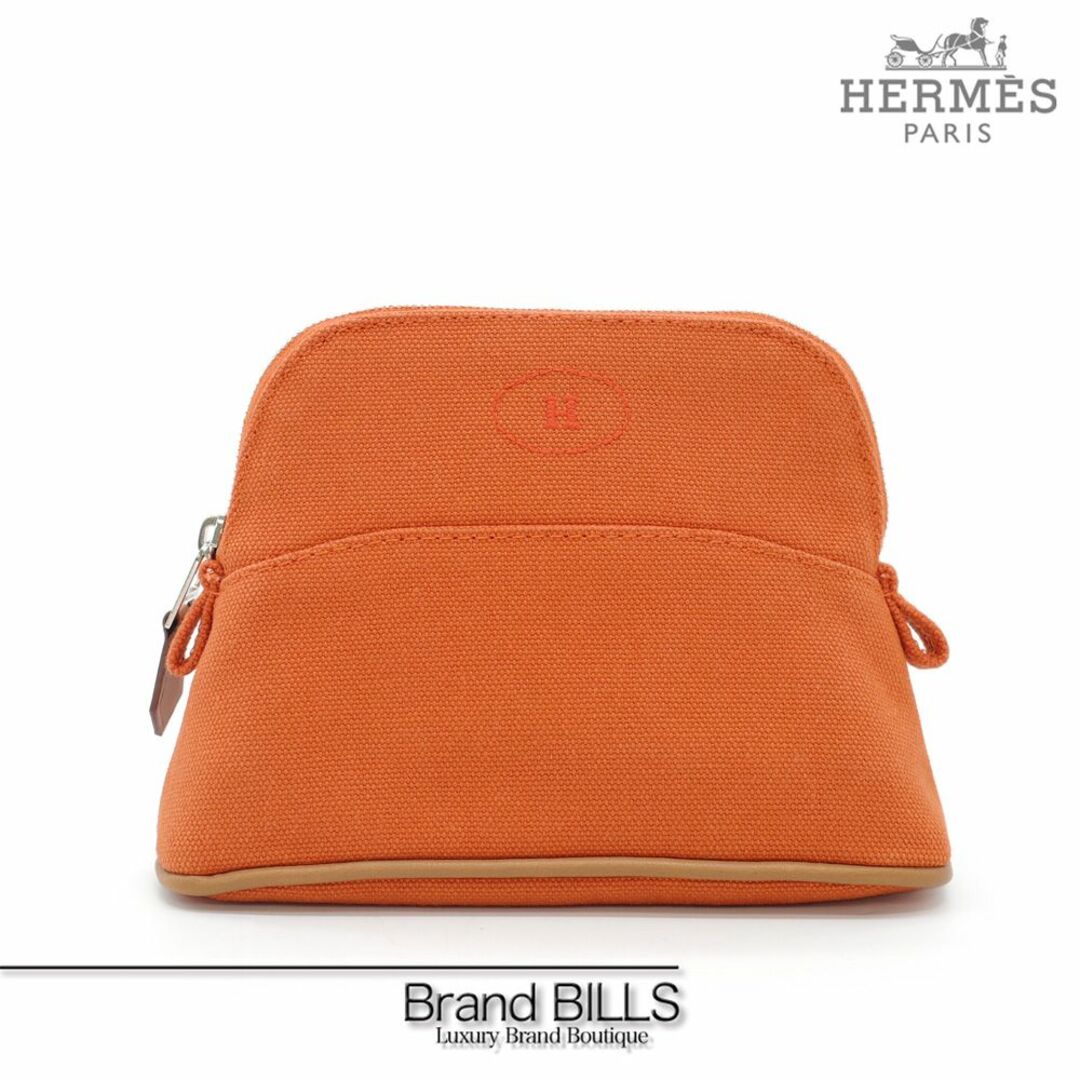 Hermes(エルメス)の未使用品 エルメス ボリードポーチ ミニミニ オレンジ コットンキャンバス レディースのファッション小物(ポーチ)の商品写真