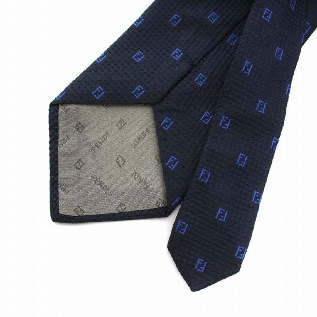 FENDI - フェンディ FENDI ネクタイ ズッカ柄 シルク100% 紺 ネイビー