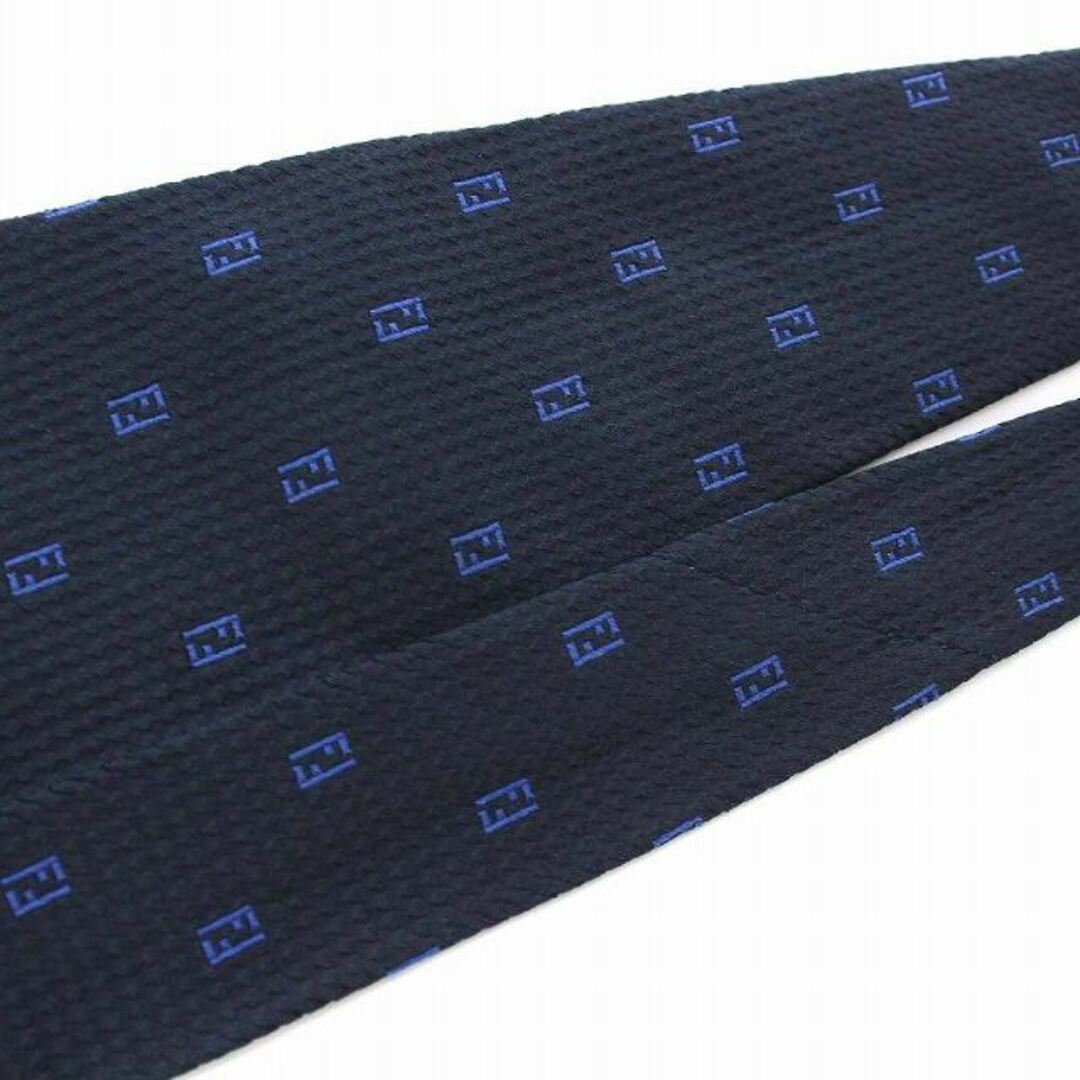 FENDI - フェンディ FENDI ネクタイ ズッカ柄 シルク100% 紺 ネイビー