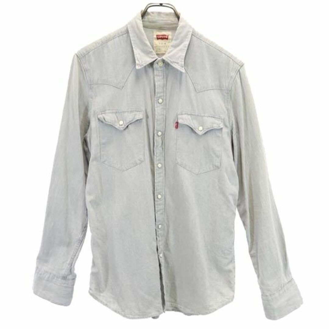 リーバイス 長袖 ウエスタンシャツ S グレーブルー Levi's シャンブレーシャツ メンズ 【中古】 【230802】 | フリマアプリ ラクマ