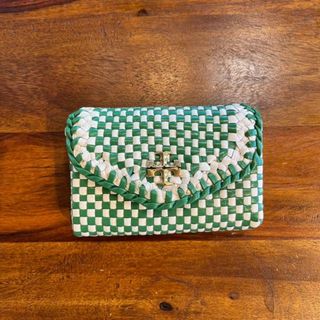 トリーバーチ(Tory Burch)のToryBurch トリーバーチ 148805 Kira Woven Flap Card Case Monstera(名刺入れ/定期入れ)