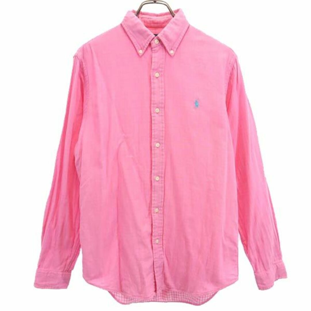 ラルフローレン カジュアルシャツ 長袖 ボタンダウン ロゴ刺繡 0 ピンク