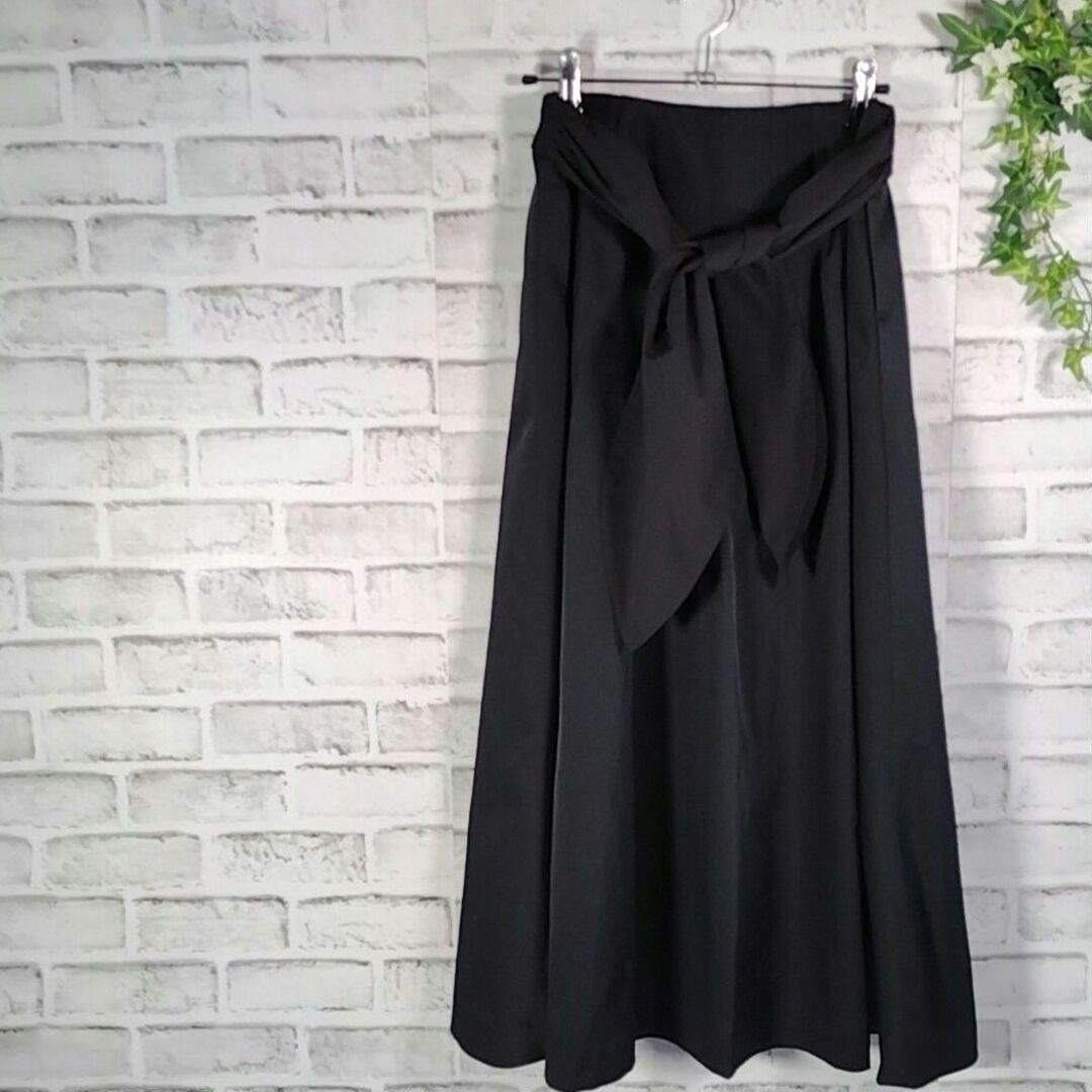 Soffitto(ソフィット)の☆Soffittoソフィット☆ハイウエストロングスカート リボン付き ネイビー レディースのスカート(ロングスカート)の商品写真