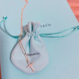 ティファニー(Tiffany & Co.)のティファニー ダイヤモンド クロスネックレス ローズゴールド 18K(ネックレス)