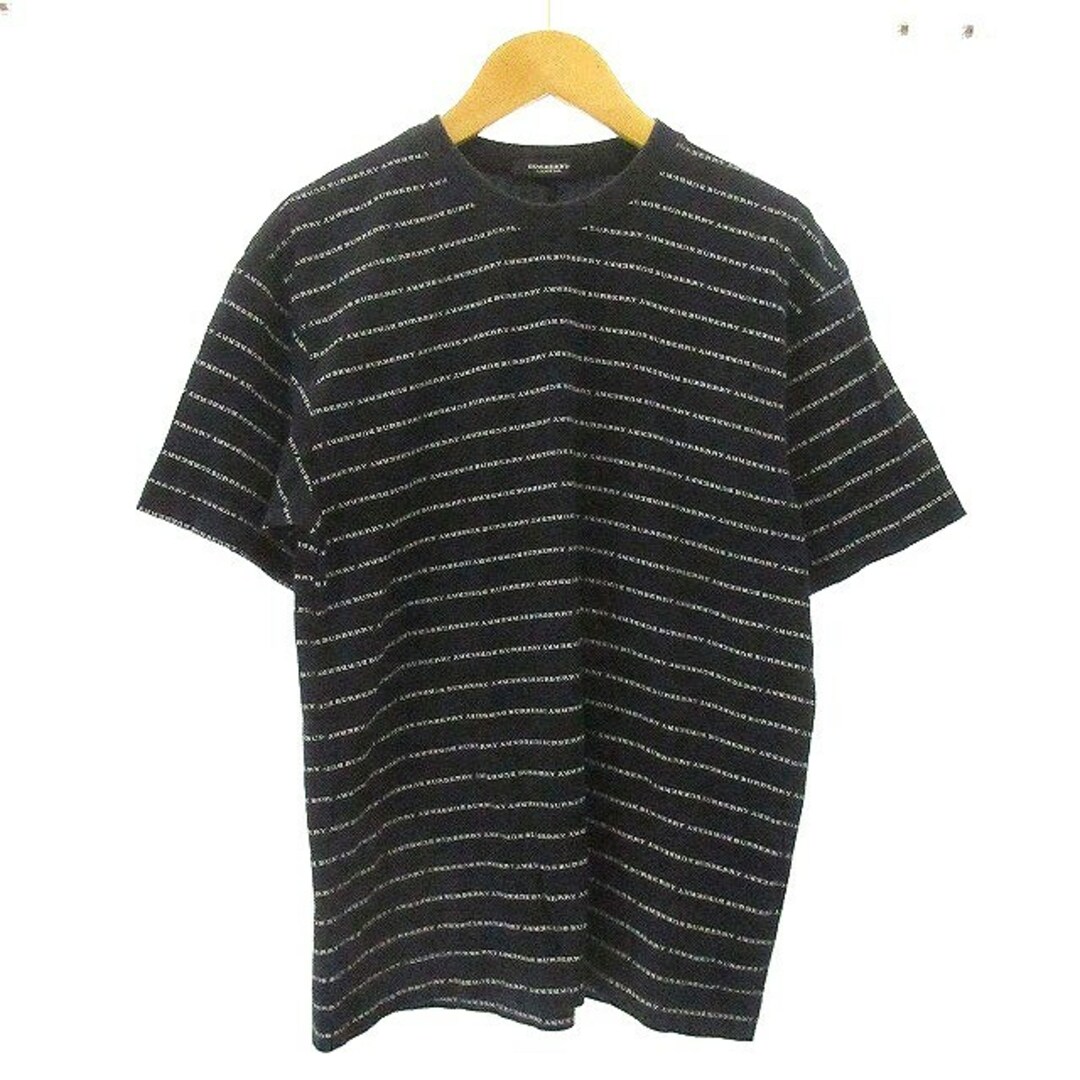 バーバリー ロンドン 総ロゴ Tシャツ カットソー 黒 ブラック M ■