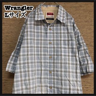 ラングラー(Wrangler)のラングラー】半袖シャツ　チェック　アースカラー　胸ポケット　柄シャツ　ワーク19(シャツ)