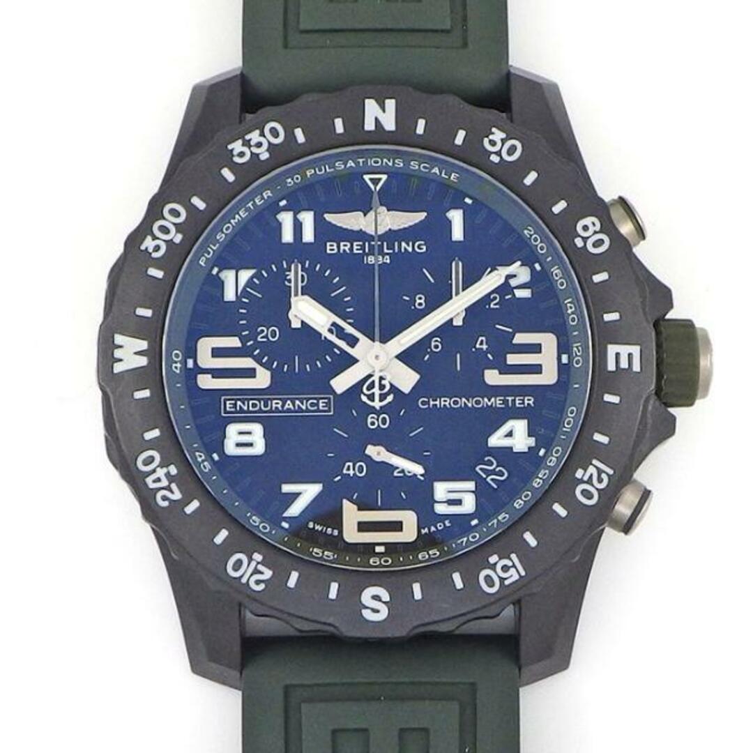 ブライトリング Breitling 腕時計 エンデュランス プロ X82310/X82310D31B1S1 ブラック文字盤 黒 カレンダー クロノグラフ スモールセコンド ブライトライト グリーン ラバー クオーツアナログ