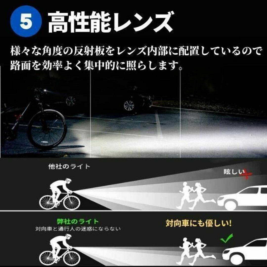 自転車 ライト LED USB 充電式 防水 アウトドア 点灯 点滅 黒 脱着 通販