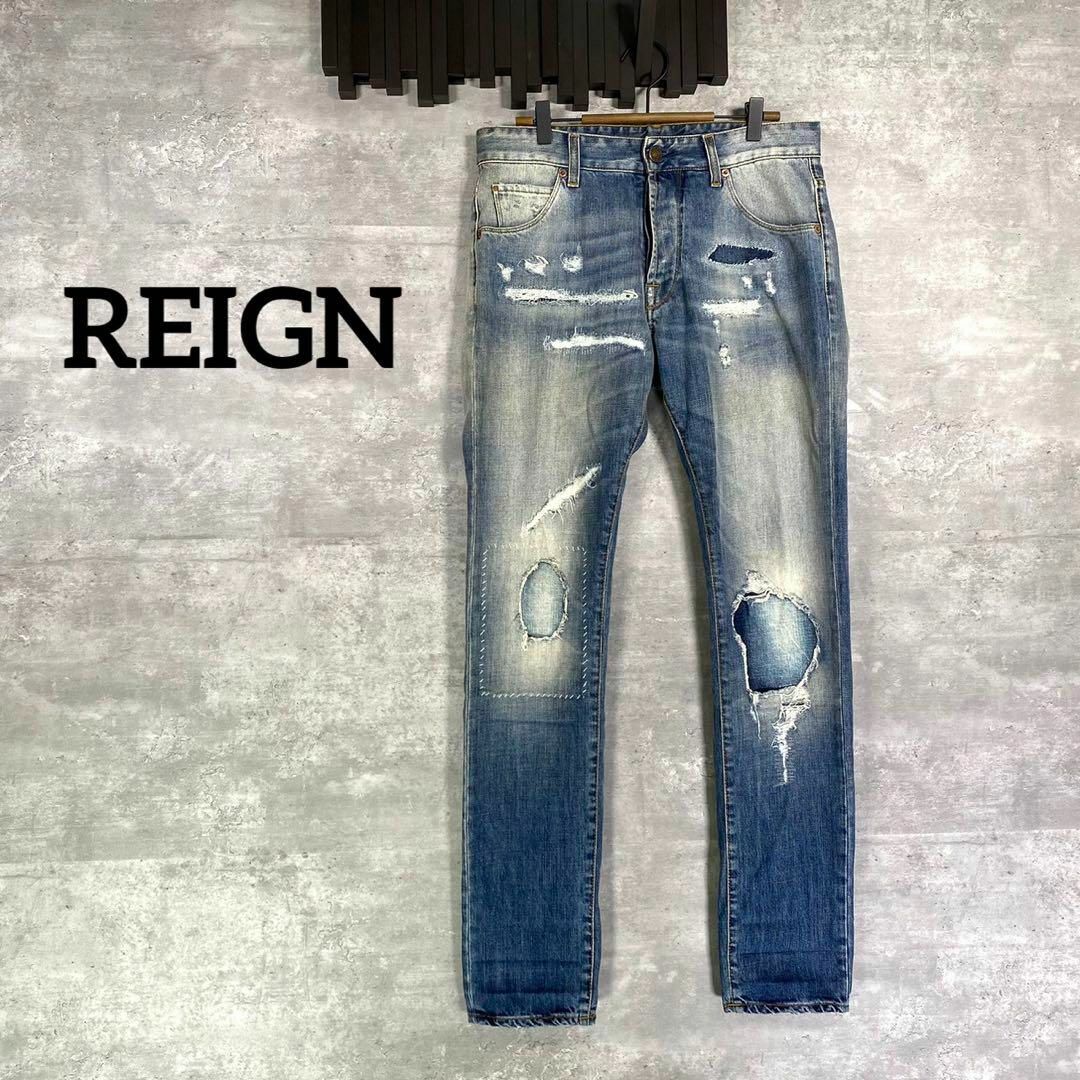 『REIGN』レイン (30) ダメージデニムパンツ / クラッシュジーンズ