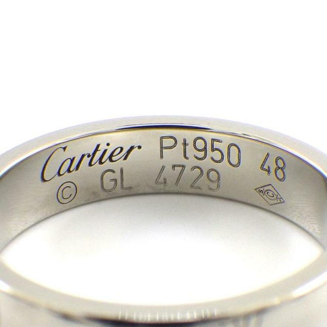 カルティエ Cartier リング ハッピーバースデー ロゴ バンド C2 2C PT950 8号 / #48 2