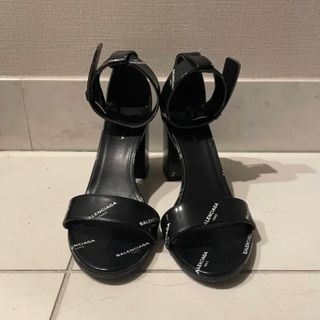 バレンシアガ(Balenciaga)のBalenciagaロゴ ストラップ サンダル 黒35 バレンシアガ(サンダル)