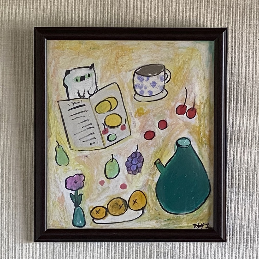 絵画 。壁掛け絵原画手描き【楽しい時間】04-