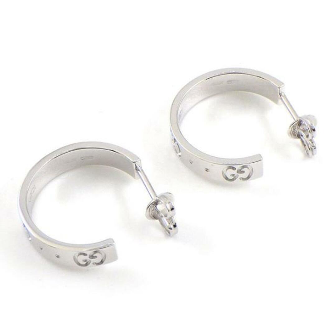 Gucci - グッチ GUCCI フープ ピアス アイコン GG ロゴ K18WG 【中古