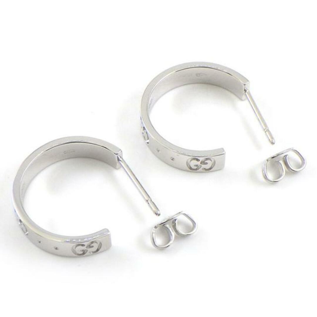 Gucci - グッチ GUCCI フープ ピアス アイコン GG ロゴ K18WG 【中古