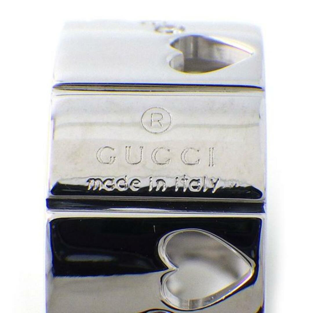 グッチ GUCCI リング アイコン アモール ハート ラージ GG ロゴ ダイヤモンド K18WG 11号 / #12 【中古】