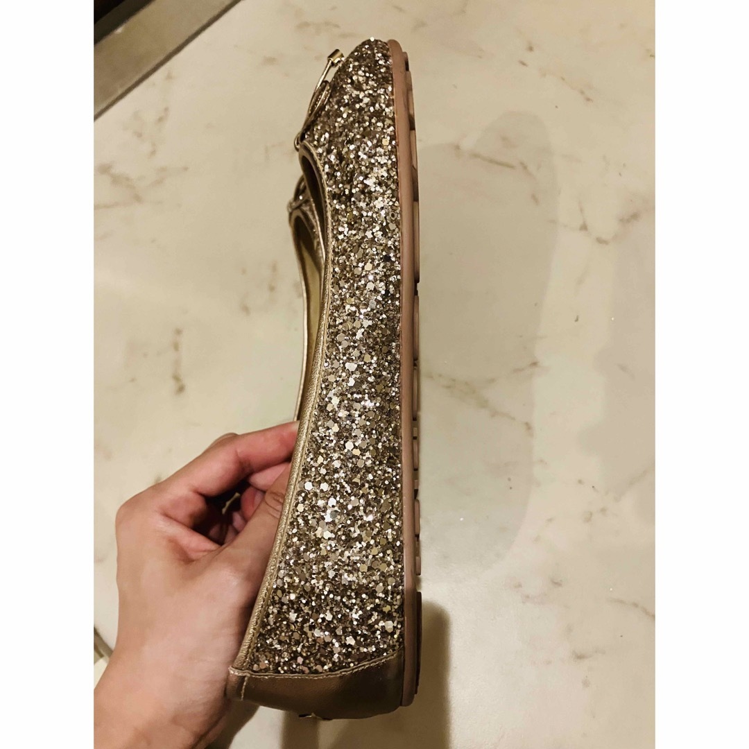 JIMMY CHOO ジミーチュウ パンプス 36.5 ゴールドラメ - www